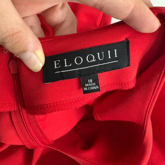 Eloquii Red Plus Size Bodycon Midi Dress - Picture 7 of 10